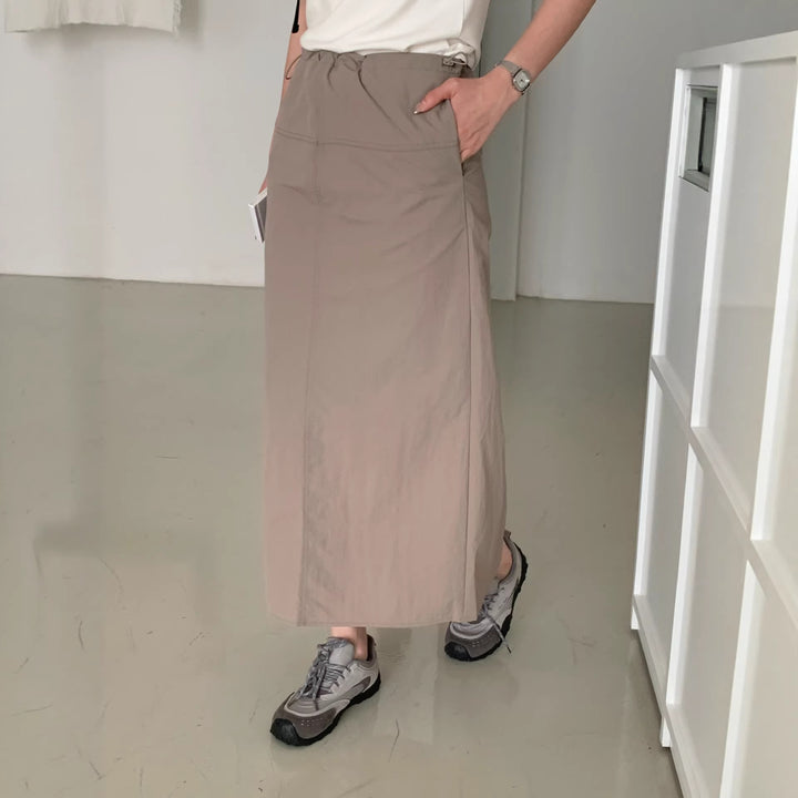 Damen Eleganter Midirock mit Taillenband Echo Archiv