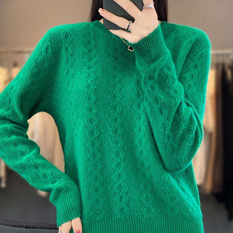 Damen Zopfmuster-Feinstrickpullover mit feiner Struktur und kastiger Silhouette Echoarchiv