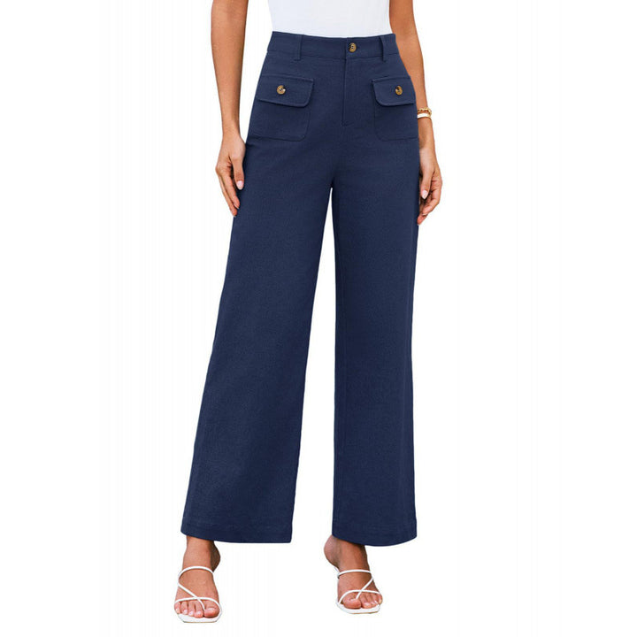 Damen High-Waist Palazzo-Hose mit aufgesetzten Knopf-Taschen Echo Archiv