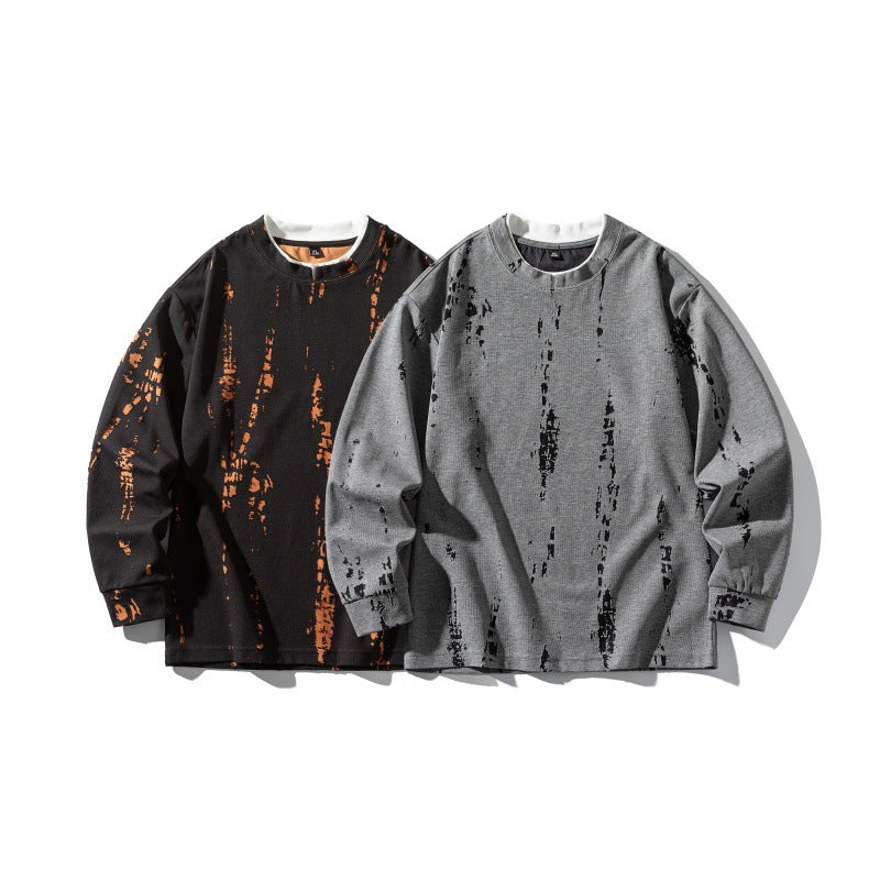 Unisex Oversize-Langarmshirt mit Batik- und Destroyed-Effekt Echoarchiv