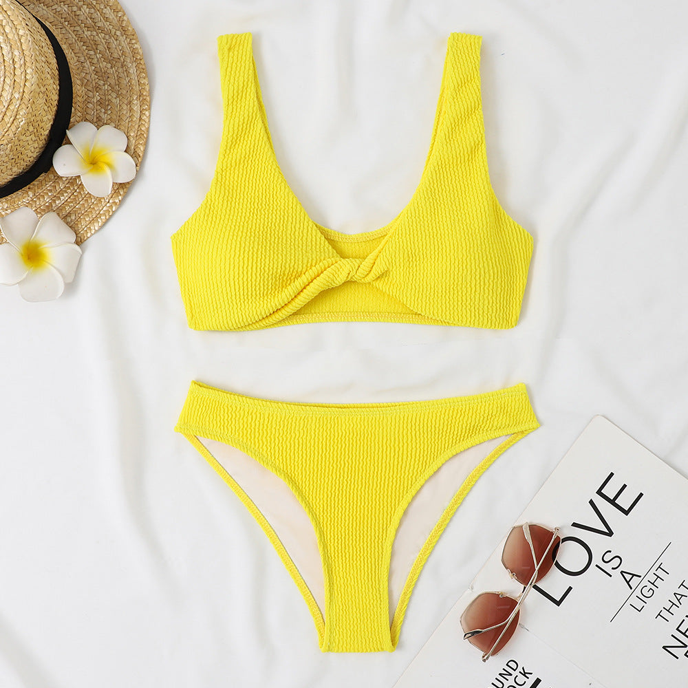 Damen Bikini-Set mit Twist-Design und hohem Taillenbund Echo Archiv