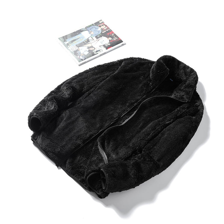 Damen Kuschelige Teddy-Fleecejacke mit Stehkragen und verdecktem Reißverschluss – Célinea