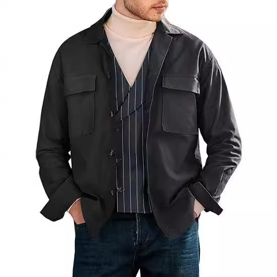 Herren lässige Utility-Jacke mit praktischen Taschen und modernem Schnitt Echoarchiv