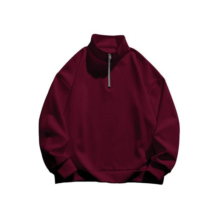 Unisex oversized Sweatshirt mit halbem Reißverschluss und Stehkragen aus weichem Baumwollmix Echo Archiv