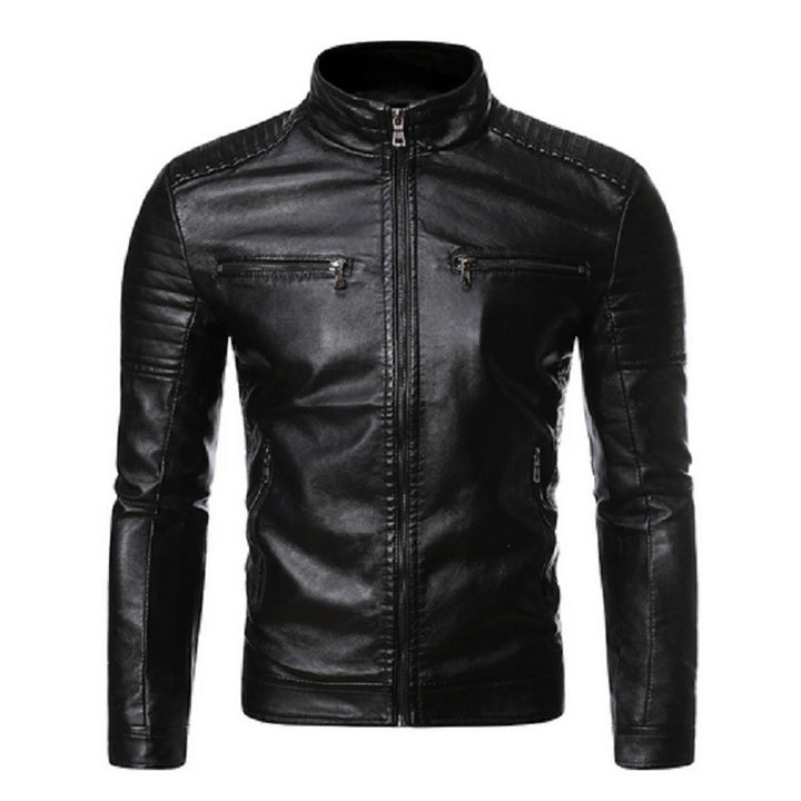 Herren Bikerjacke mit innovativen Steppdetails und praktischen Reißverschlusstaschen Echoarchiv