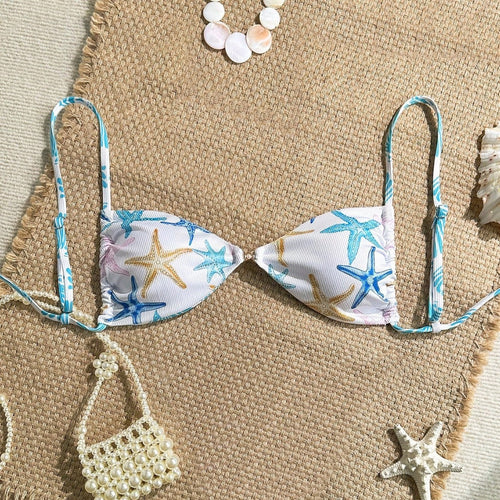 Damen Triangel-Bikini mit maritimen Sternenmuster Echo Archiv