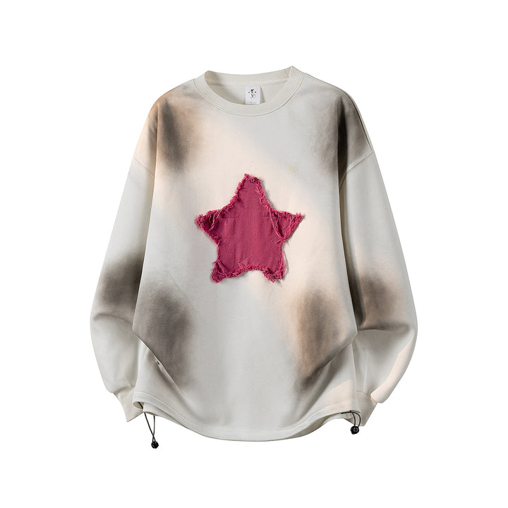 Damen Oversize-Sweatshirt mit gesticktem Schriftzug, abgerundetem Saum & überschnittener Schulter Echoarchiv