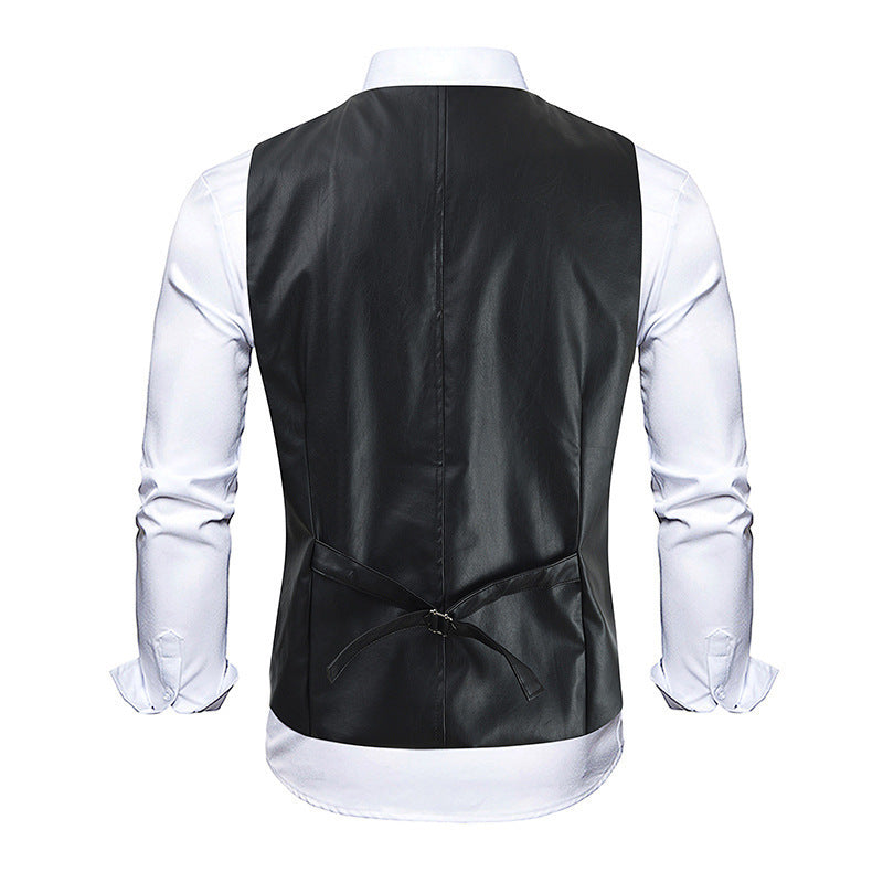 Herren elegante Kunstlederweste Echoarchiv