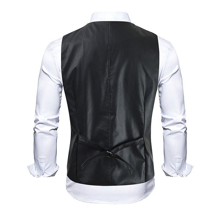 Herren elegante Kunstlederweste Echoarchiv