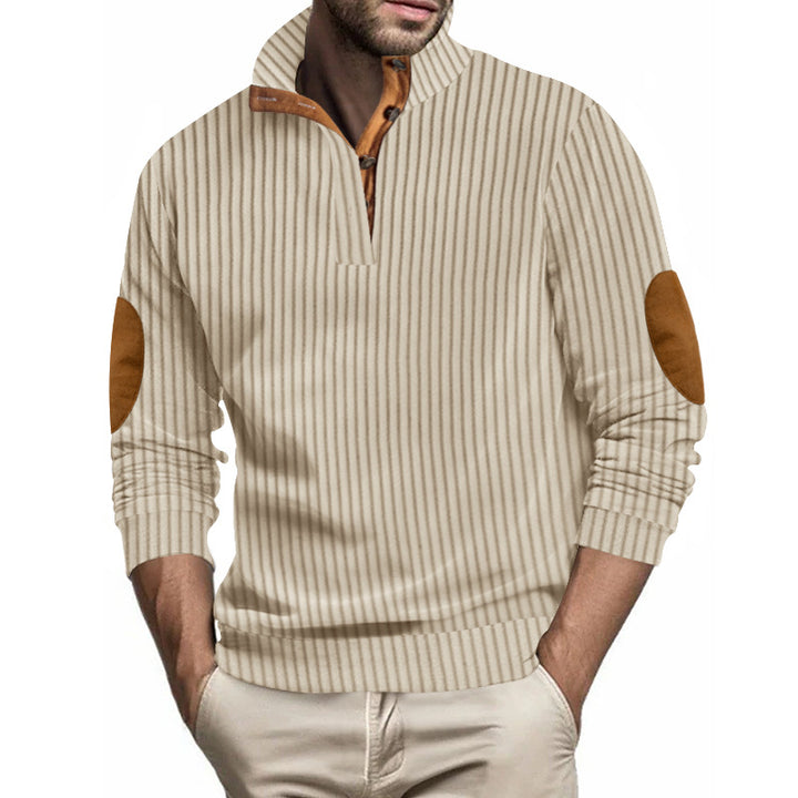 Herren angenehmer und modischer Pullover mit Lederdetails Echoarchiv