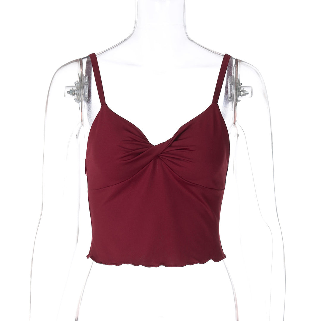Damen Elegantes Spaghetti-Top mit verführerischer Drapierung Echo Archiv