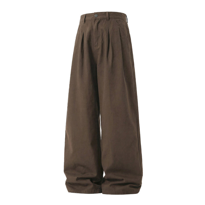 Damen Weite High-Waist Bundfalten-Hose mit weitem Bein und Seitentaschen Echo Archiv
