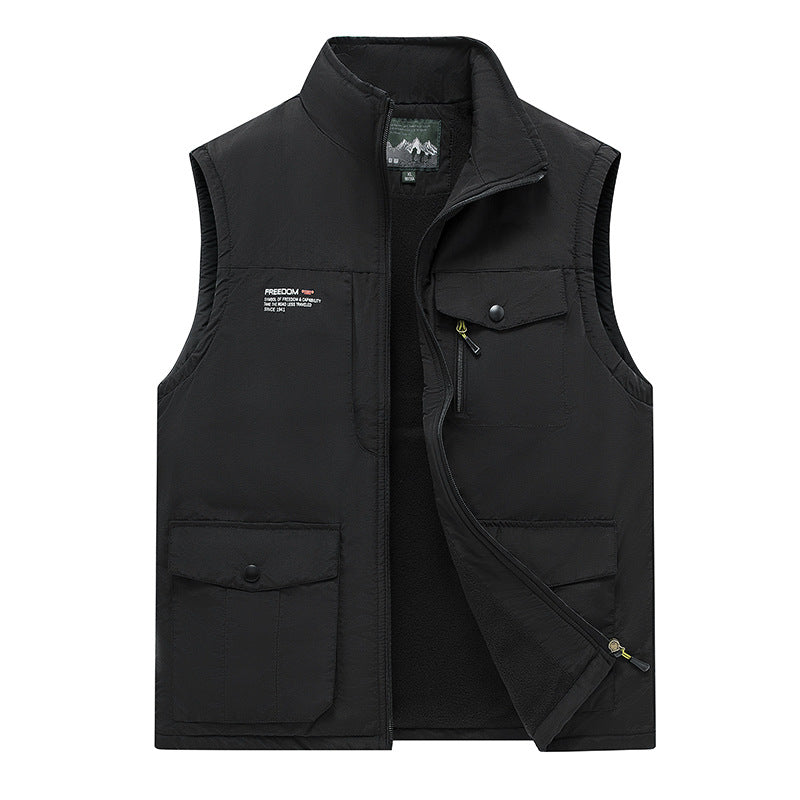 Herren Gefütterte Utility-Weste mit Teddyfutter und Multifachtaschen Echo Archiv