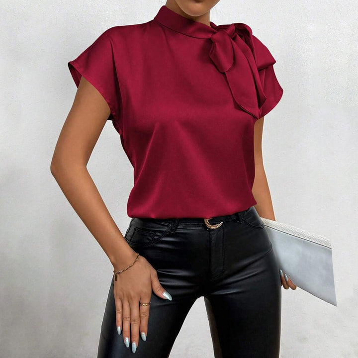 Damen Elegantes Satinoberteil mit Schleife Echo Archiv