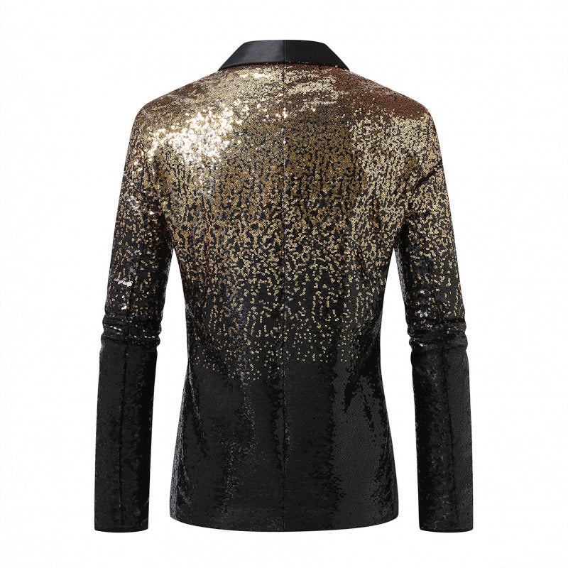 Herren Glitzerblazer im eleganten Schnitt mit schimmerndem Pailletten-Design Echoarchiv