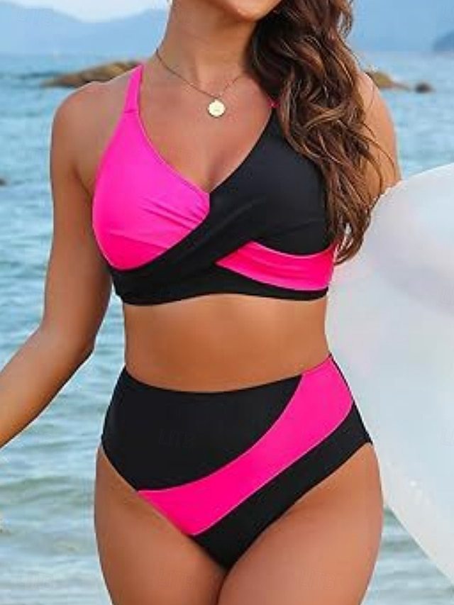 Damen Hoch geschnittener Bikini mit Wickeldesign Echo Archiv