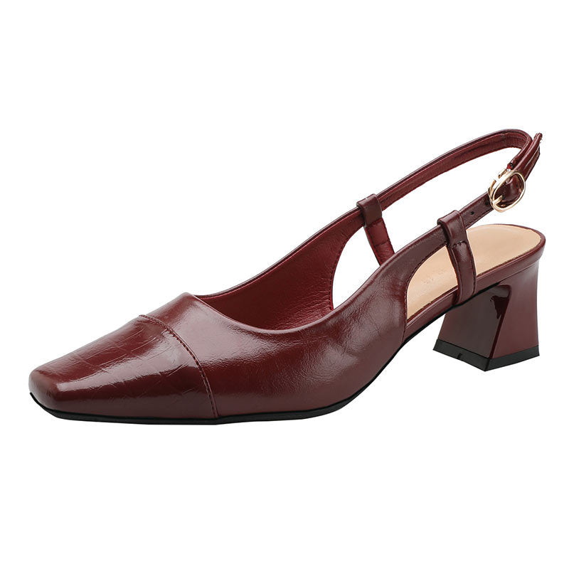 Damen Slingback-Pumps mit metallischem Obermaterial und edlem Blockabsatz Echoarchiv