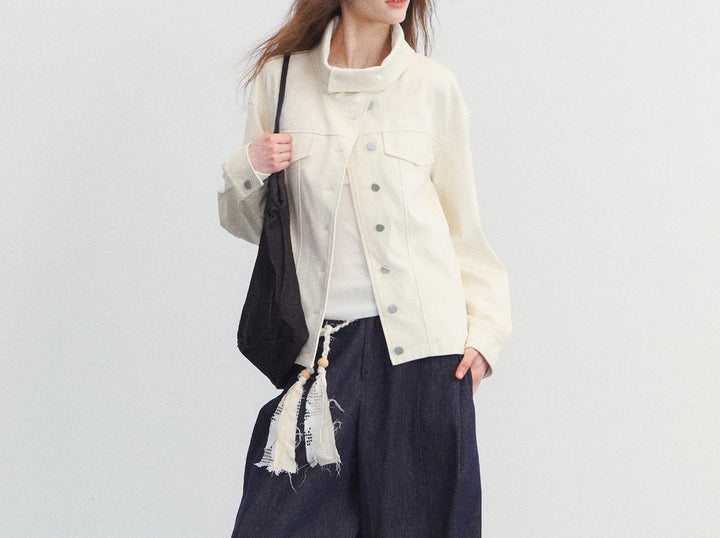Damen Modische Übergangsjacke mit hochgeschlossenem Kragen Echoarchiv