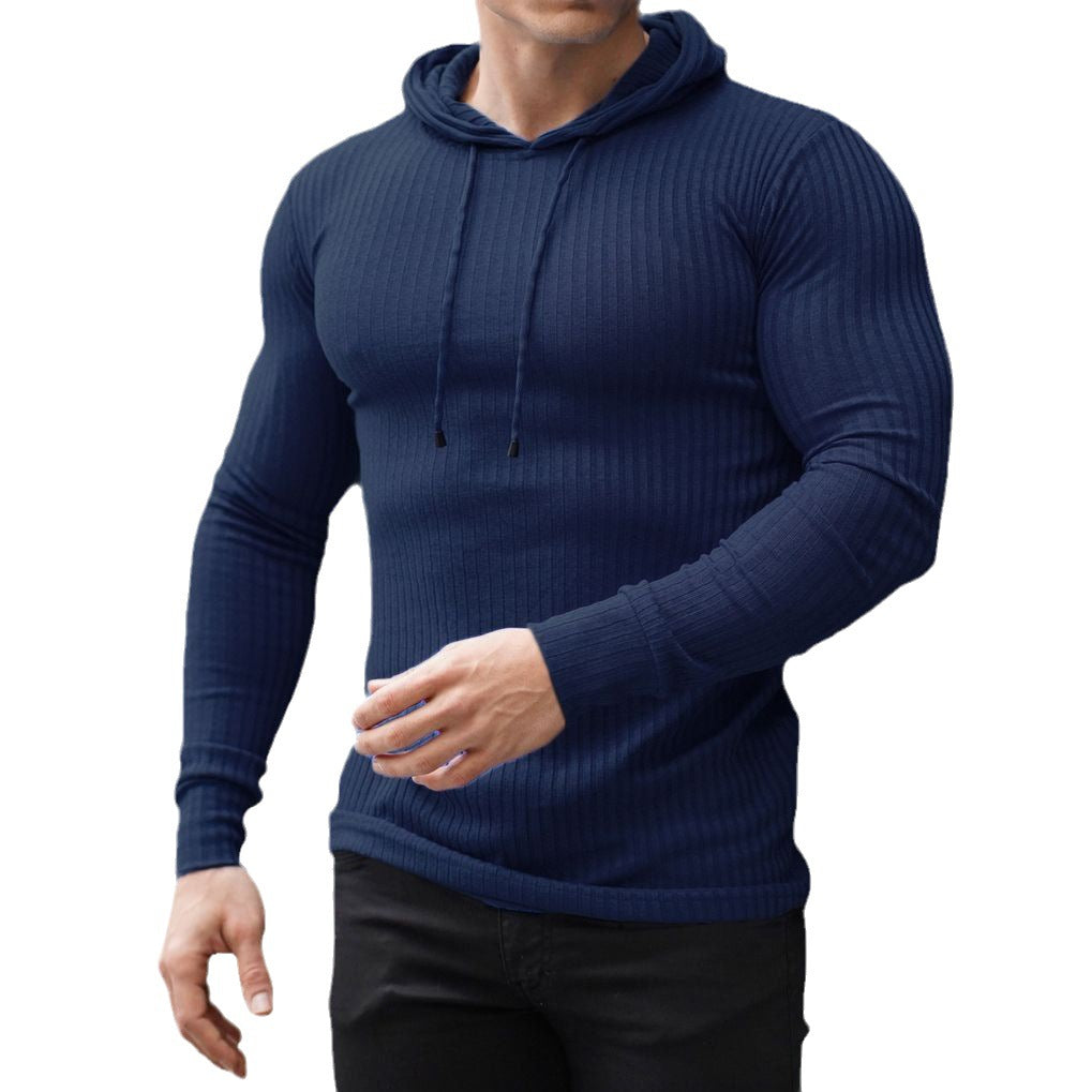 Herren stylischer Kapuzenpullover mit Rippenstruktur und modischem Schnitt Echoarchiv