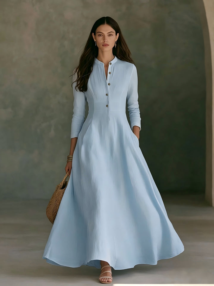Damen Elegantes Langarm Maxikleid Echo Archiv
