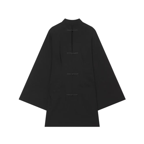 Damen Cape‑Mantel mit Stehkragen chinesischen Knotenverschlüssen und weiten Kimonoärmeln Echo Archiv