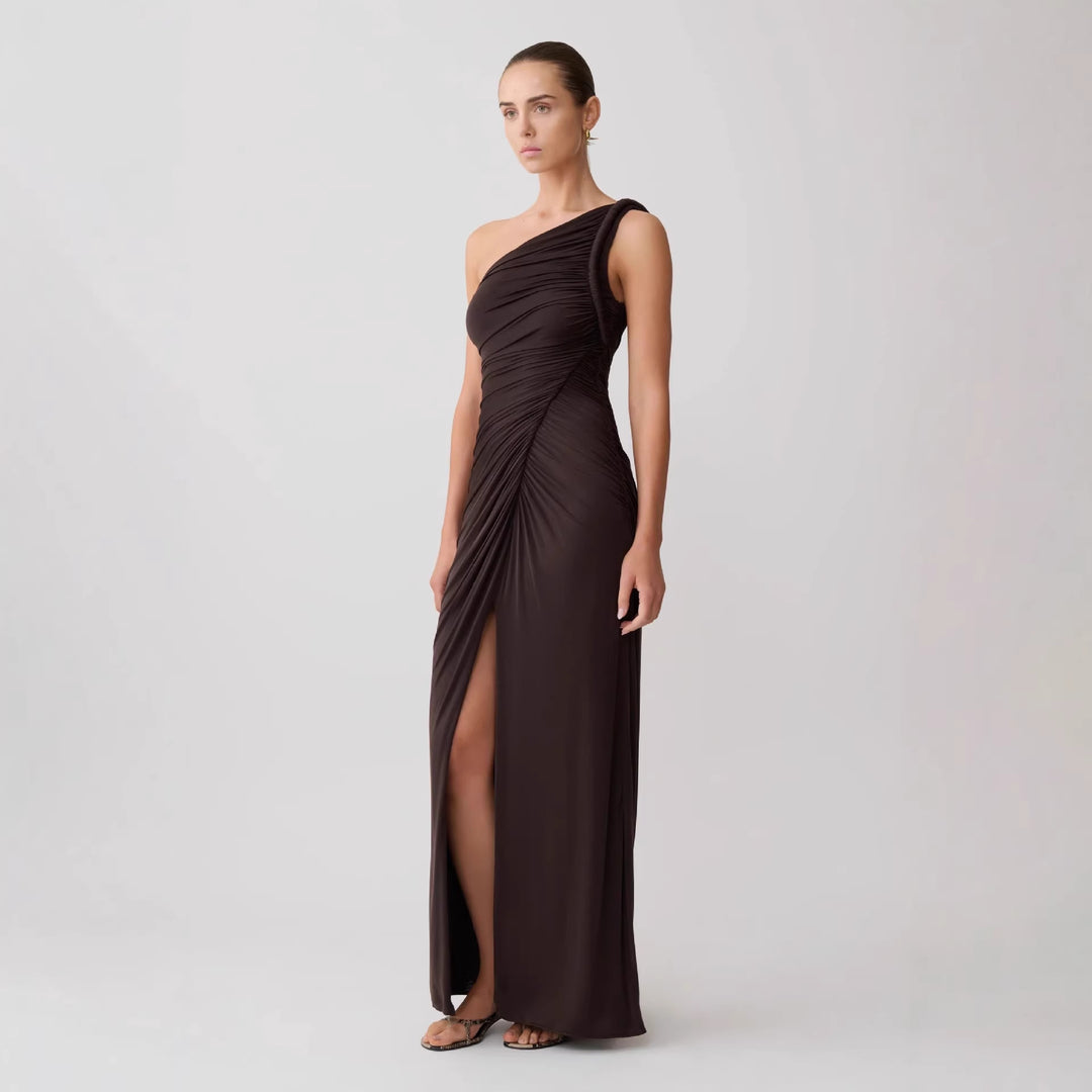 Damen Elegantes Wickelkleid mit asymmetrischem Schnitt Echo Archiv