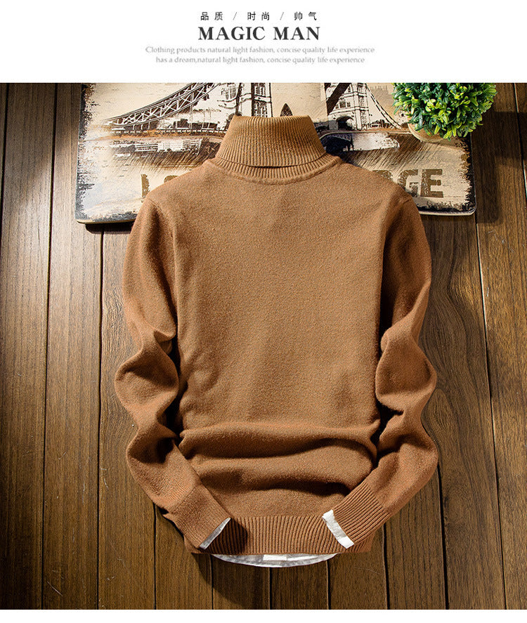 Herren modischer Rollkragenpullover aus feiner Merinowolle Echoarchiv
