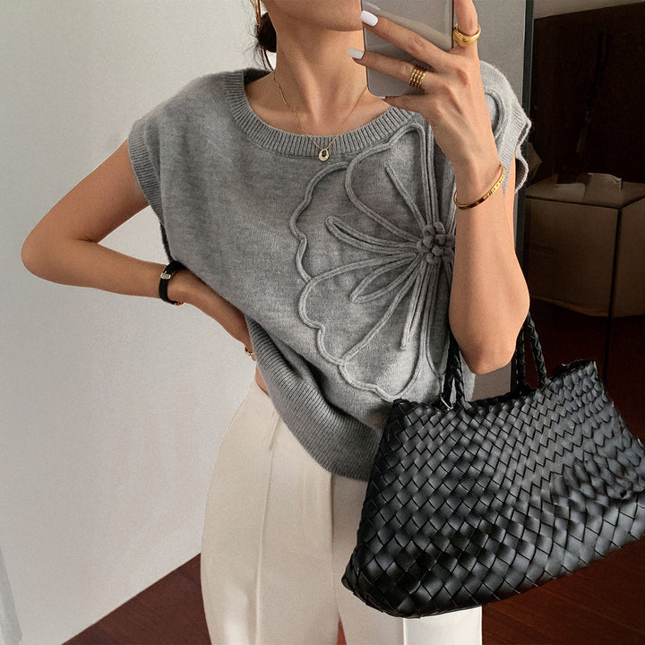 Damen Strickoberteil mit floralem Reliefdesign Echo Archiv