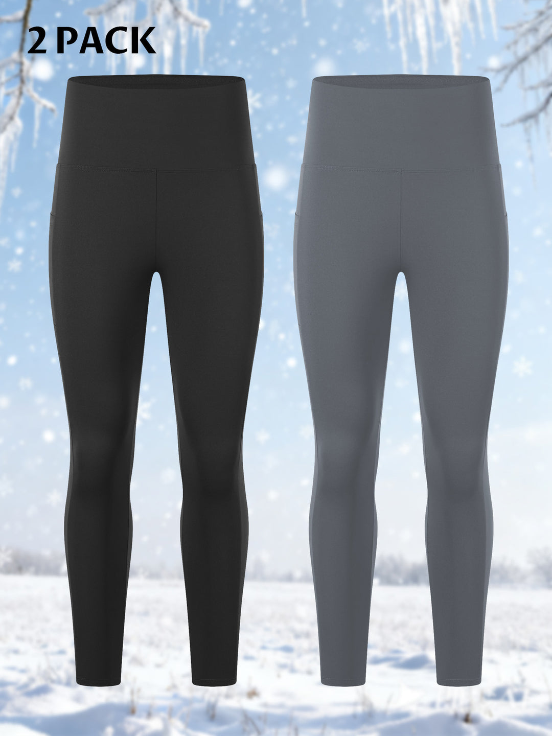 Damen Knöchelhohe Sportleggings mit hohem Bund und seitlicher Smartphone-Tasche – Avélisse