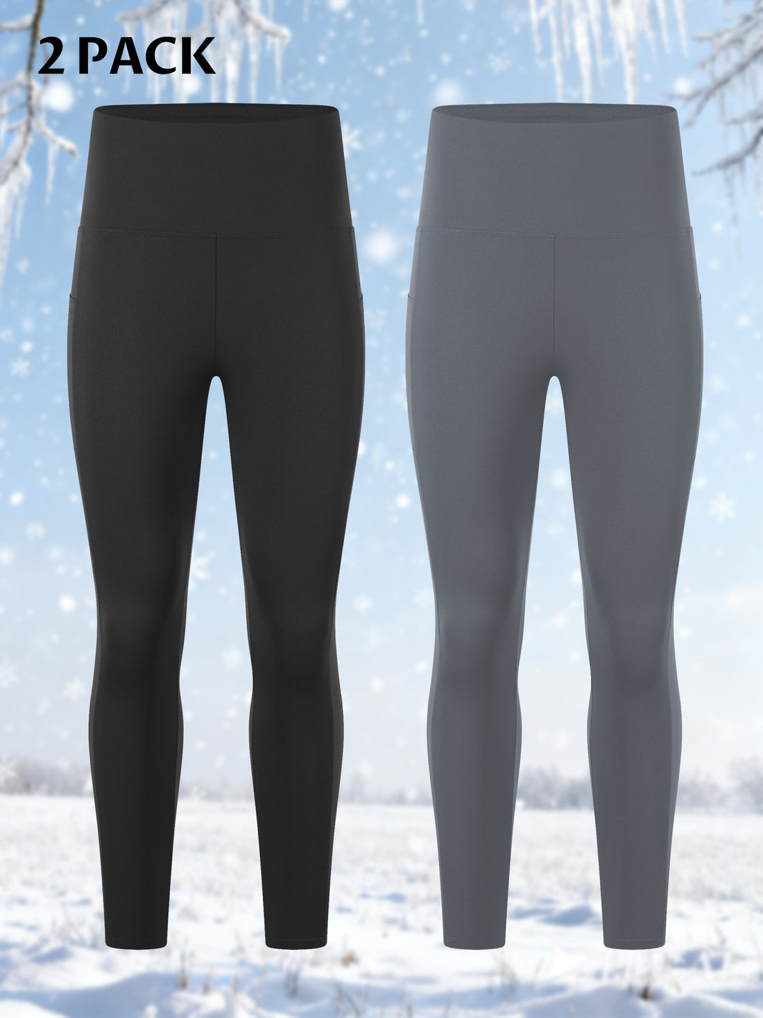 Damen Knöchelhohe Sportleggings mit hohem Bund und seitlicher Smartphone-Tasche – Avélisse