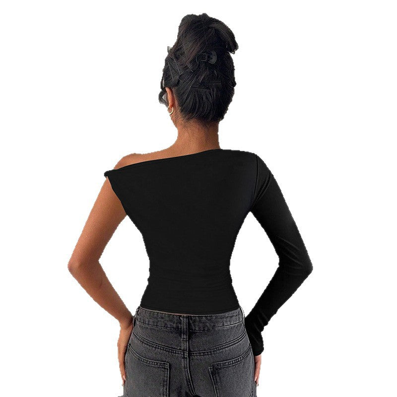 Damen asymmetrisches Langarmoberteil mit schulterfreiem Design Echo Archiv