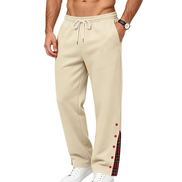 Herren Lockere Jogginghose mit Karo‑Einsatz und Druckknopf‑Details Echoarchiv