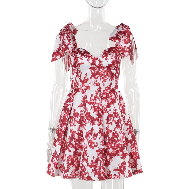 Damen verspieltes Sommerkleid mit Volanträdern und floralem Druck Echo Archiv