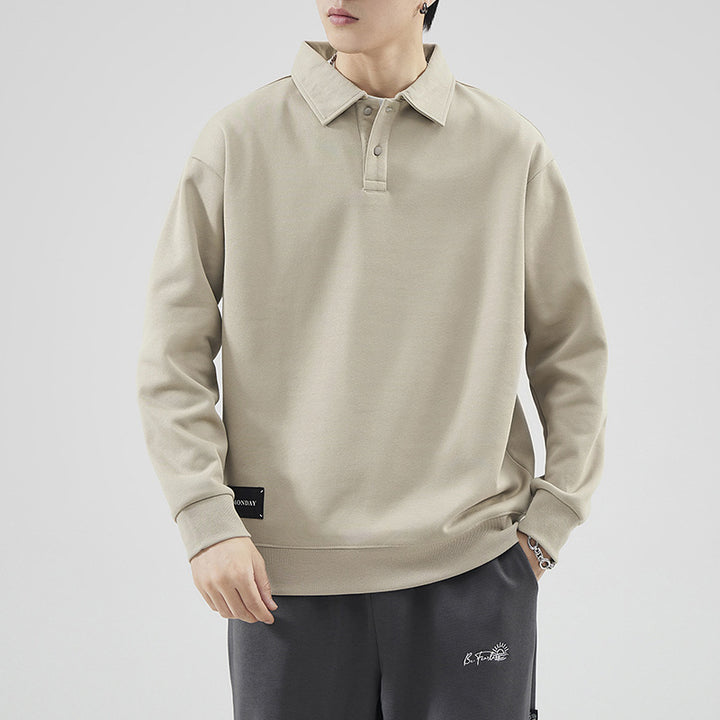 Herren lässiger Sweater mit Polokragen und hochwertigen Materialien Echoarchiv