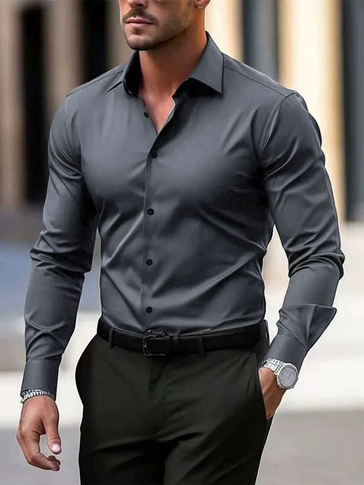 Herren-Businesshemd mit langen Ärmeln, Slim-Fit, Echoarchiv