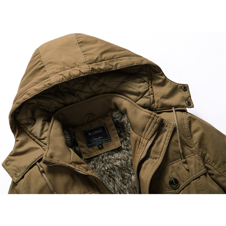 Herren Canvas-Parka mit gesteppter Thermofütterung, Kunstfell-Innenfutter und Kapuze Echoarchiv