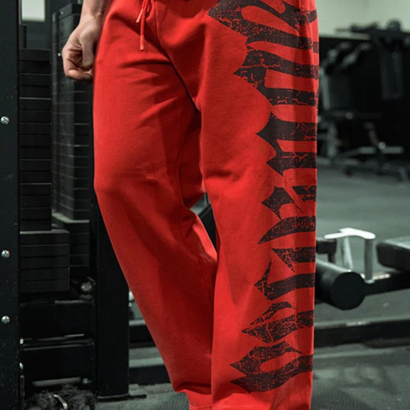 Herren nan weite Sweathose aus angerautem Fleece mit seitlichem Vintage-Print und Kordelbund Echo Archiv