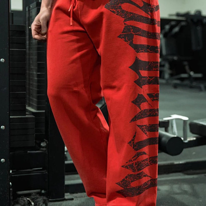Herren nan weite Sweathose aus angerautem Fleece mit seitlichem Vintage-Print und Kordelbund Echo Archiv