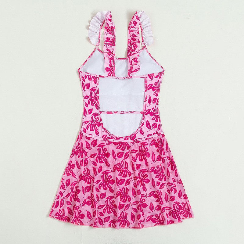 Damen Kleid Badeanzug mit verspielten Rüschen Echo Archiv