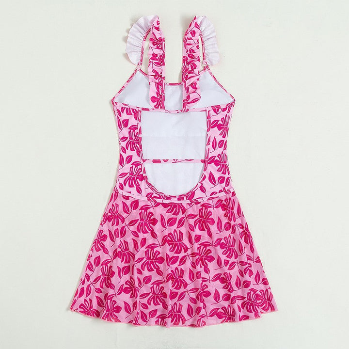 Damen Kleid Badeanzug mit verspielten Rüschen Echo Archiv