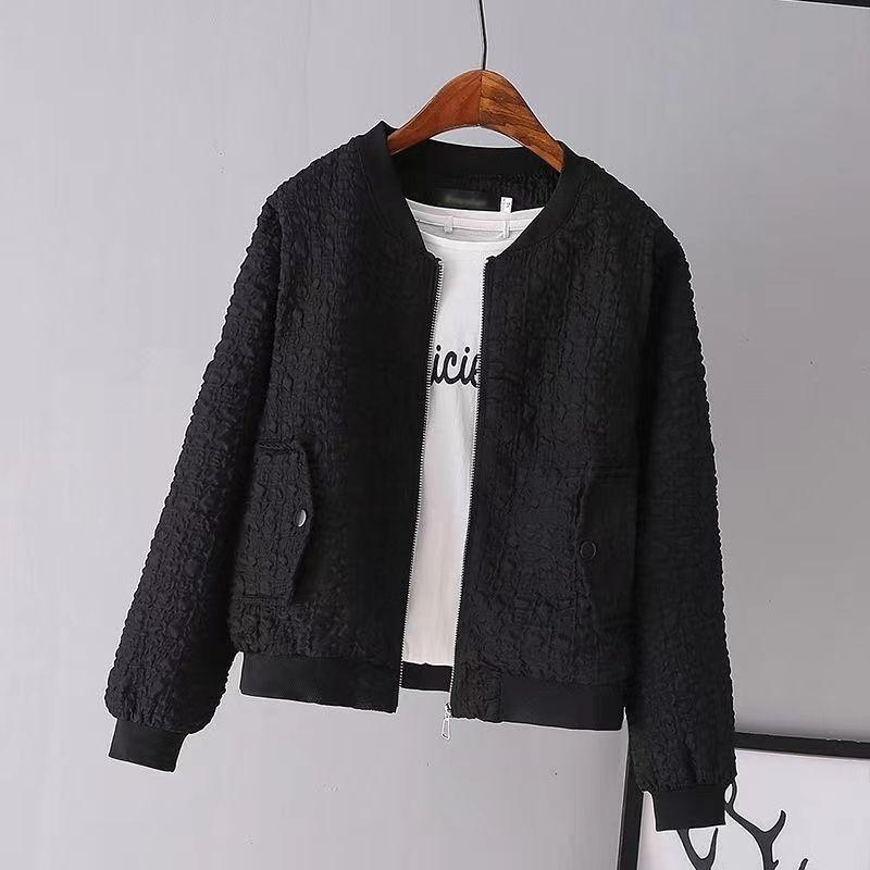 Damen Modische Boucle-Jacke mit Reißverschluss Echo Archiv