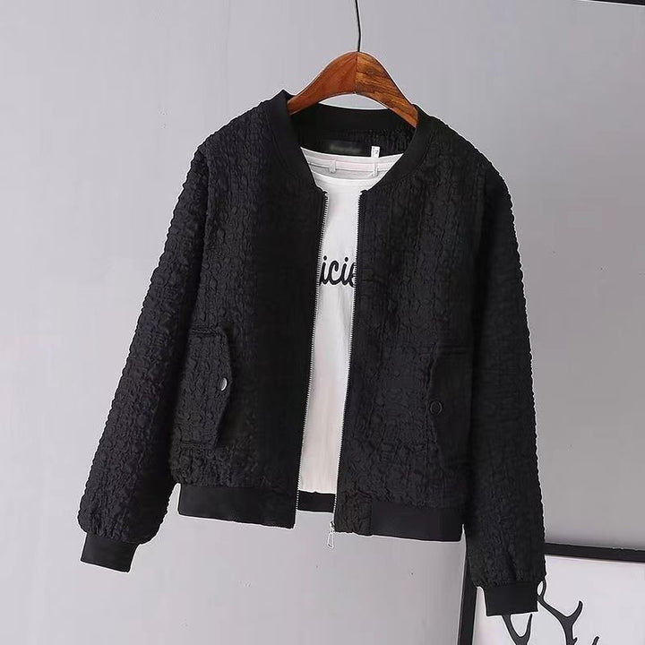 Damen Modische Boucle-Jacke mit Reißverschluss Echo Archiv