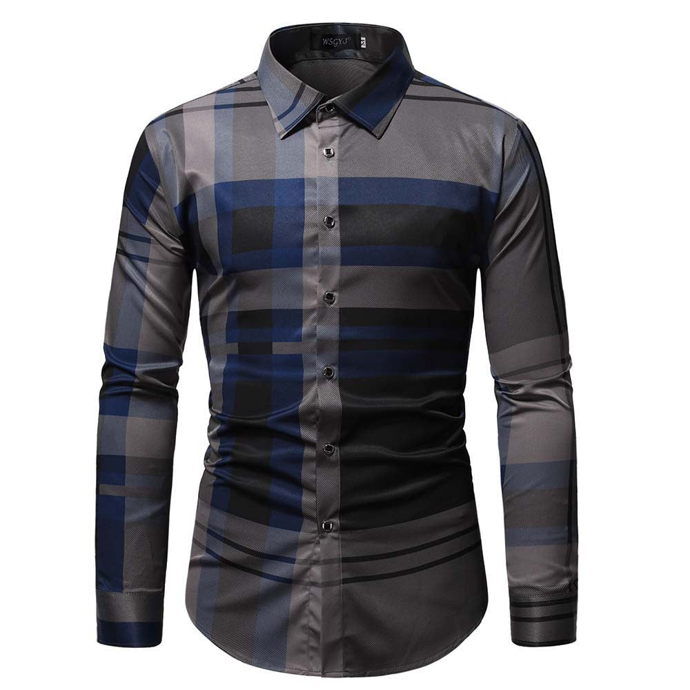 Herren Langarmhemd mit modernem Kariert Design und Slim-Fit Schnitt Echoarchiv