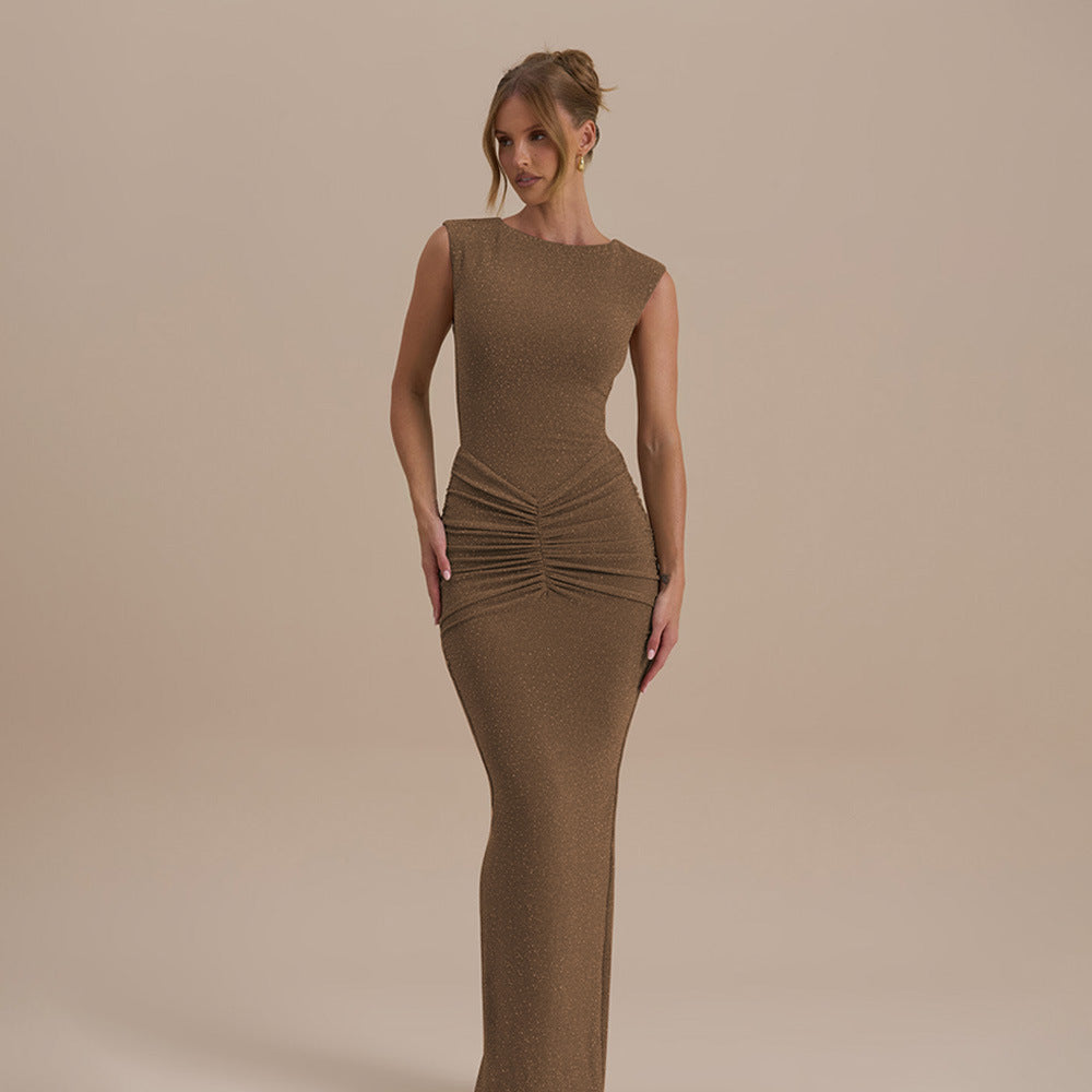 Damen Maxikleid mit elegantem Raffungsdesign und taillierter Silhouette Echo Archiv