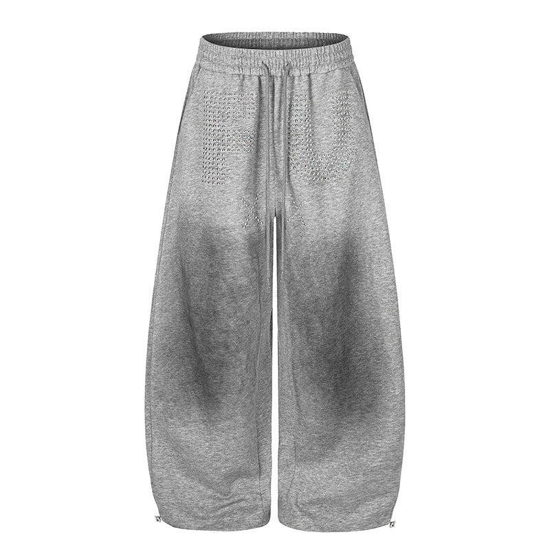 Damen Extraweite Cropped Palazzo-Sweathose mit Komfortbund und Tunnelzug Echoarchiv