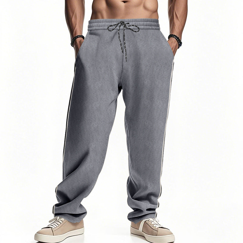 Herren Bequeme Freizeithose mit seitlichen Streifen und elastischem Bund Echoarchiv