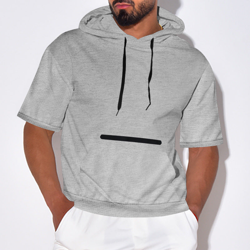 Herren Kurzarm-Hoodie mit praktischem Kängurutasche und atmungsaktiver Struktur Echoarchiv