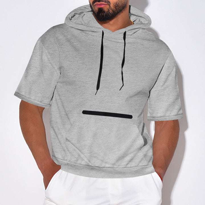 Herren Kurzarm-Hoodie mit praktischem Kängurutasche und atmungsaktiver Struktur Echoarchiv