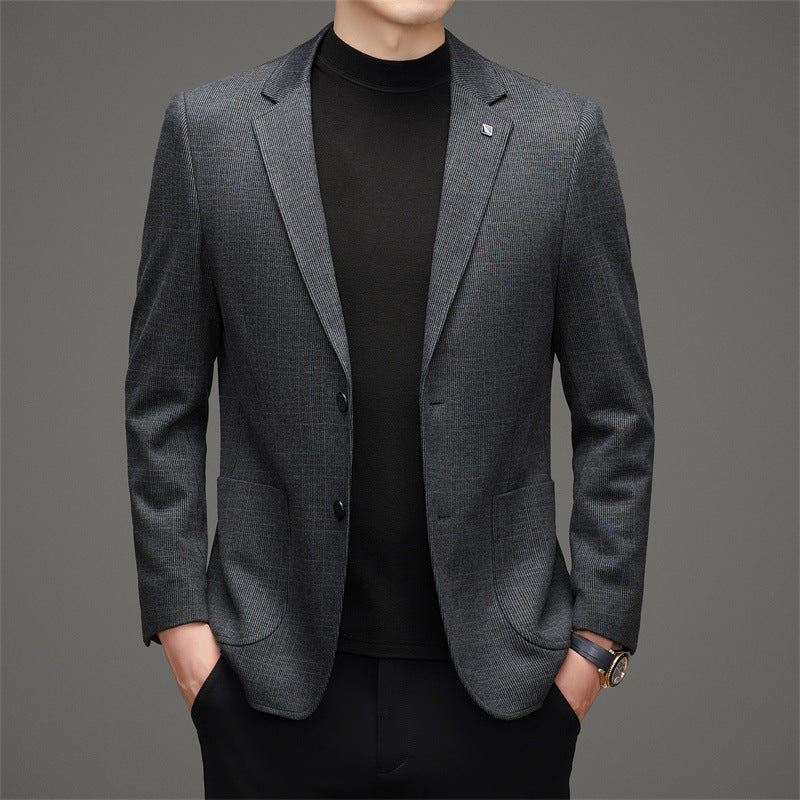 Herren eleganter Blazer mit feinem Karomuster und hochwertiger Verarbeitung Echoarchiv