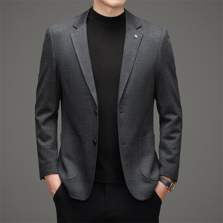 Herren eleganter Blazer mit feinem Karomuster und hochwertiger Verarbeitung Echoarchiv